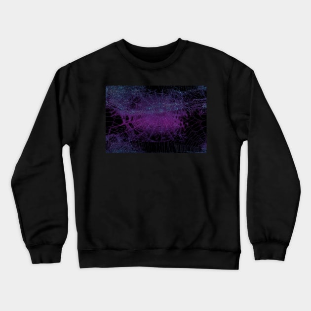 purple halloween sparkly spiderweb pattern - goth Crewneck Sweatshirt by designsbyxarah